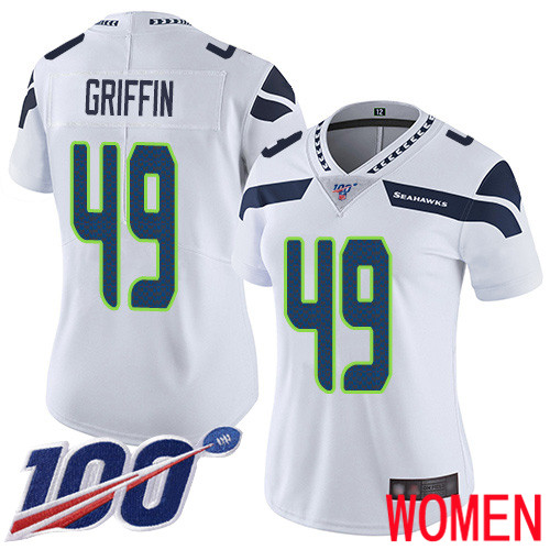 Seattle Seahawks Limited White Women Shaquem Griffin Road Jersey NFL Football #49 100th Season Vapor Untouchable